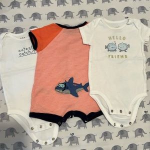 Like New Ocean Themed Onesies 🦈 🐟 🚭